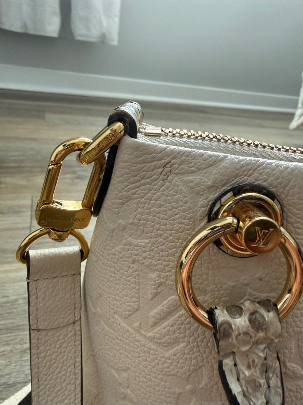 Louis Vuitton python and beige crossbody with gold hardware - Picture 4 of 16